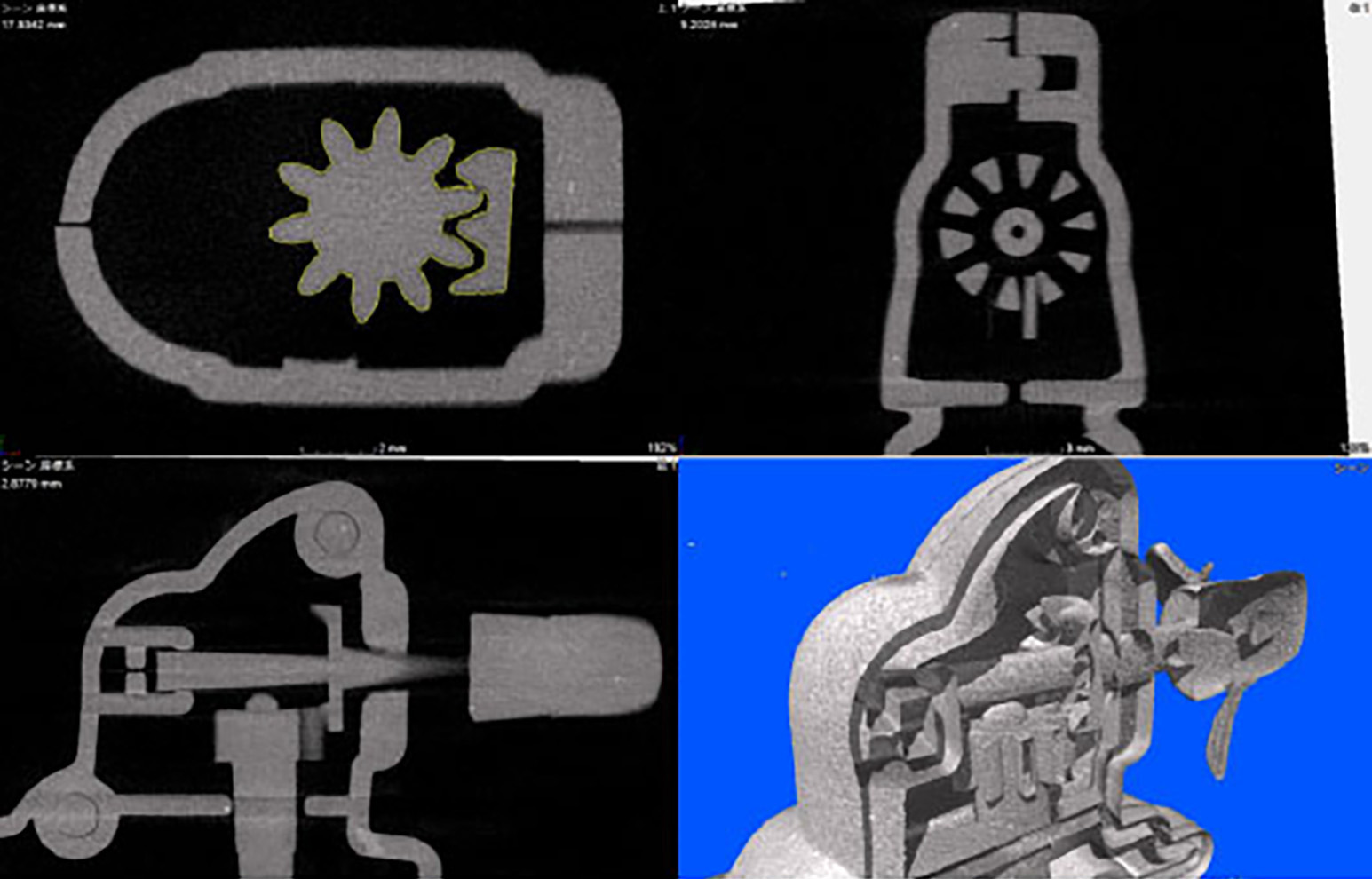 Measurement image by Xray-CT of gears in the products