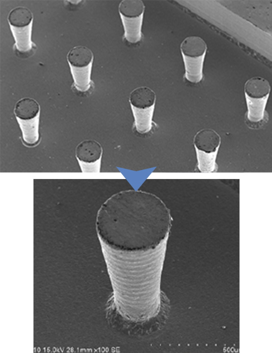 3D-μMIM® Reverse taper structure